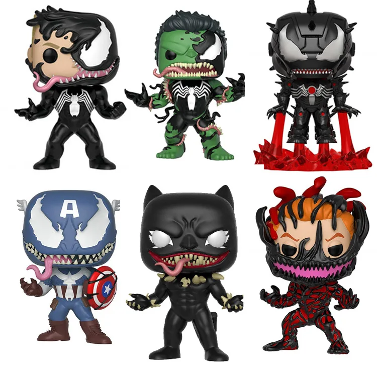 Веном Капитан Америка Funkoed Pop Super Heroes Eddie Гладкий человек Локи коллекция черная модель пантера фигурка игрушка Подарки для детей