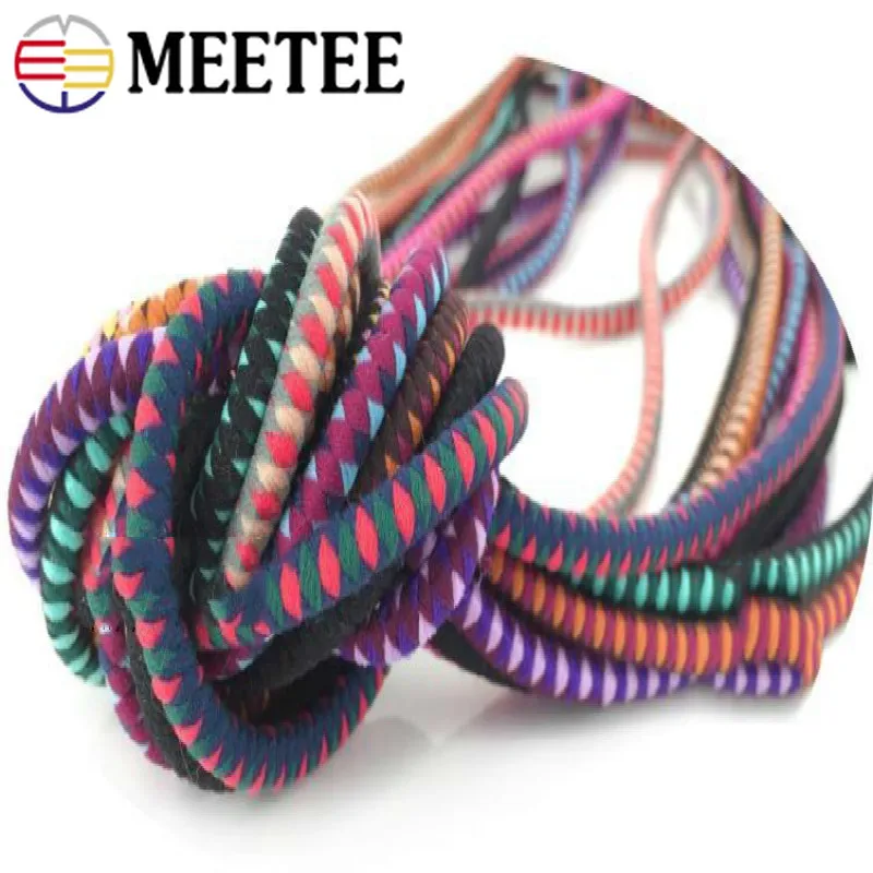 Meetee 4/10 метров 5 мм Цвет эластичной резинкой DIY ручной головной канат связанные в узел волосы кольцо браслет одежда для собаки аксессуары BD245