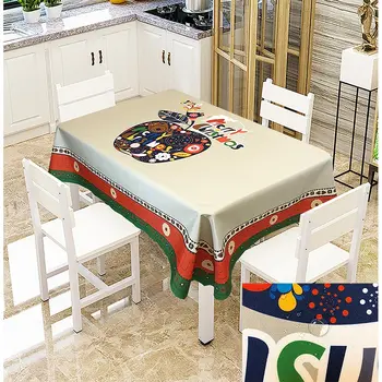 

Waterproof and antifouling creative printing table cloth European style Christmas table cloth