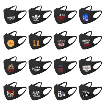 

Game Stranger Things Mouth Mask Breathable Unisex Sponge Face Mask Reusable Anti Pollution Face Shield Wind Proof Mouth Cover