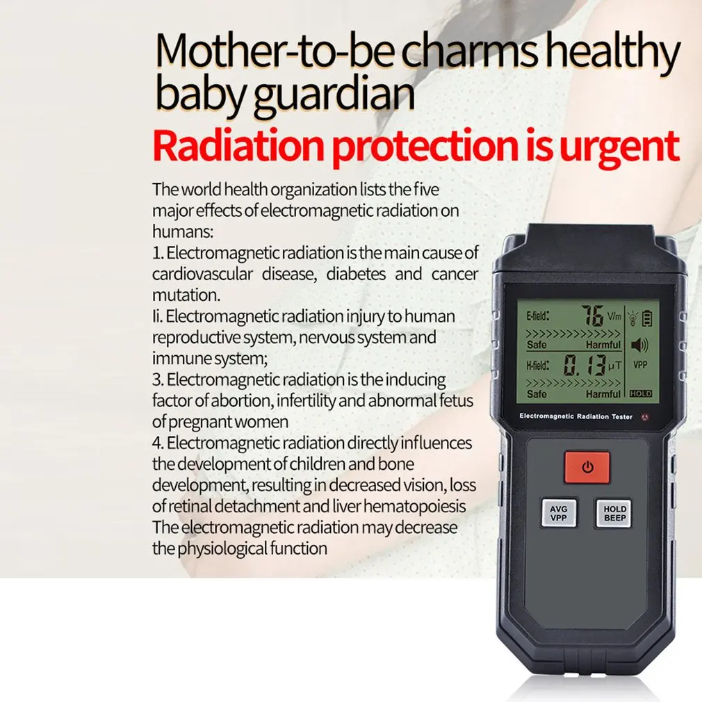 RZ825 измеритель радиации электромагнитного поля счетчик EMF цифровой дозиметр ЖК-детектор измерения для компьютера телефона