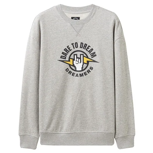 27Grey Giordano мужской джемпер из натурального хлопка с печатным принтом dare to dream на груди, имеет круглый вырез под шею,а так же несколько цветовых решений - Цвет: 27Grey