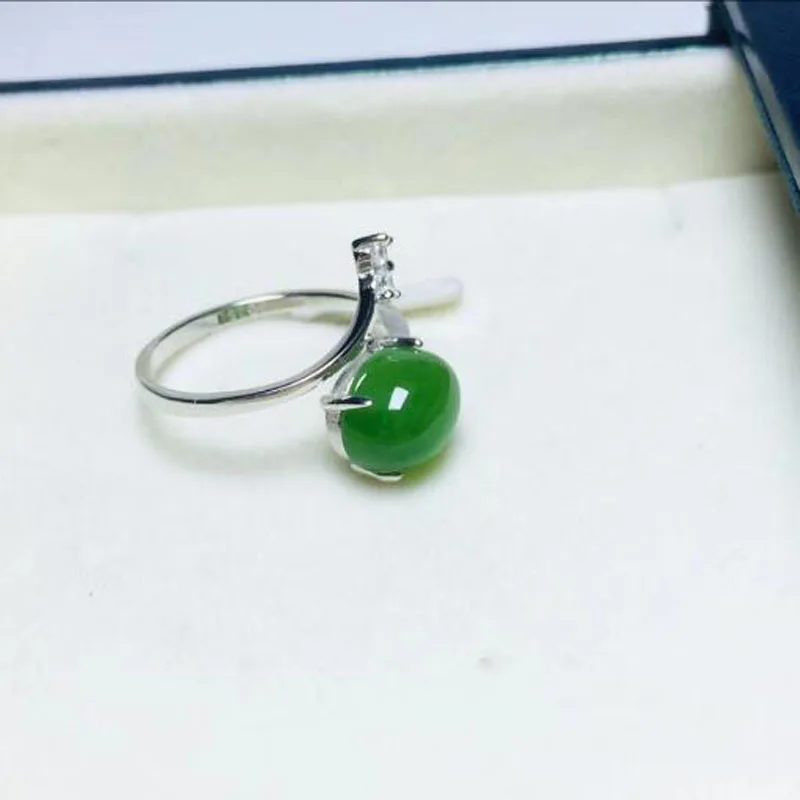 Модное женское инкрустированное Цирконом кольцо из серебра 925 пробы, этническое серебряное кольцо с нефритовым цветком, китайское ювелирное изделие
