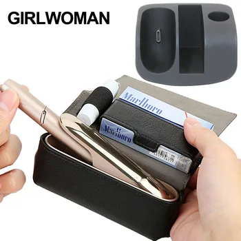 

GIRLWOMAN 3 Colors Plain Flip Wallet Leather Case for Iqos 3.0 Pouch Type C Charging for Iqos3 Charger Bag Holder Box Case