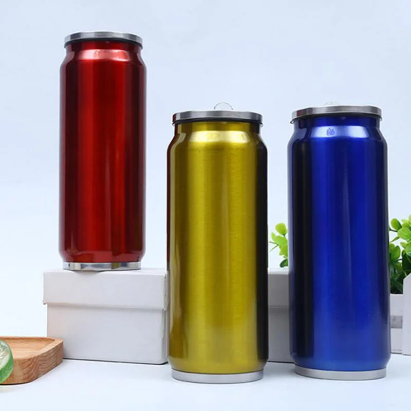 Insulated Water Bottle 300/500ml Stainless Steel Beverage Can Thermos