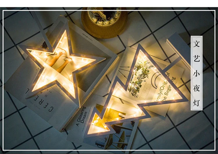 Modeling Lamp Creative Night Light Stars Love Christmas Tree Ins Net Red Decorative Ornaments Photo Props Small Table Lamp QW234 (6)