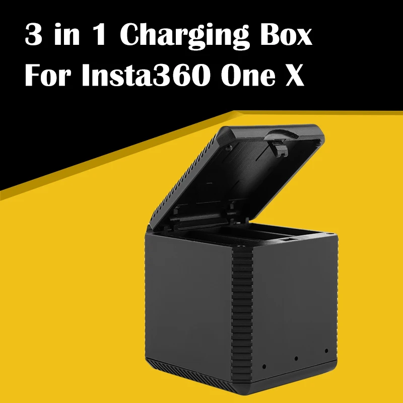 Qc Fast Charge Uno Per Tre Caricabatterie Tipo Scatola Di Ricarica Per Fotocamera Sportiva Insta360 Batteria