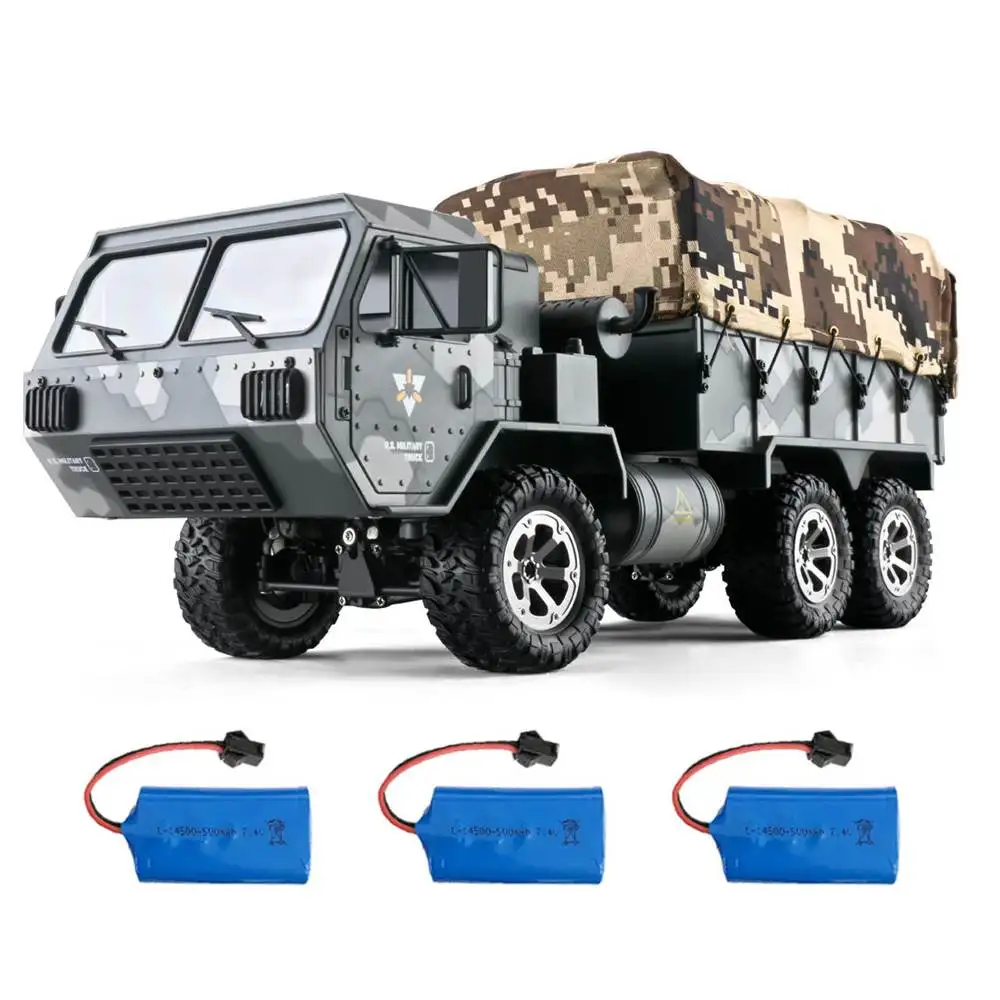 Eachine EAT01 1/16 2.4G 6WD RC Car Proportional Control US Army Military Off Road Rock Crawler Truck RTR W/ Several Battery