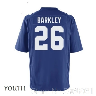 Мужской сшитый Saquon Barkley#26 Королевский проект первый круглый выбор игры Джерси Нью-Йорк - Цвет: youth1