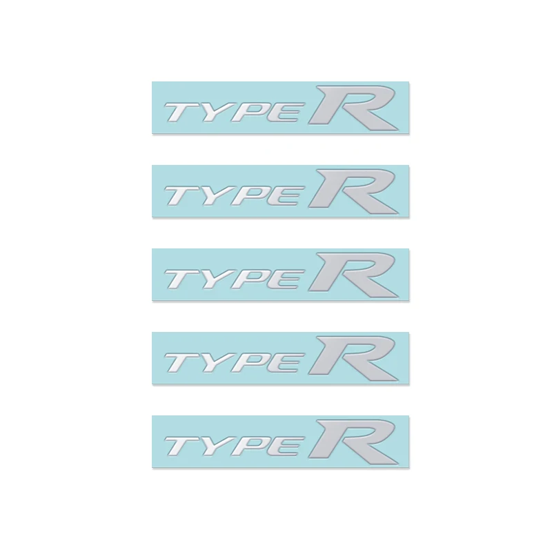 Автомобильный Стайлинг 3D TYPER Тип R гоночная надпись-логотип эмблема значок наклейка Наклейка для HONDA Mugen Авто украшение интерьера аксессуары - Название цвета: Silver 5PCS