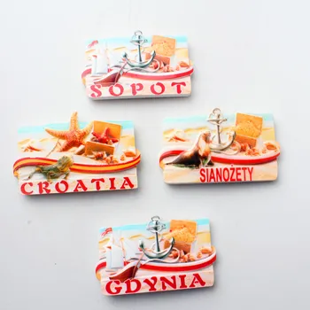 

3D Fridge Magnets for SOPOT AND GDYNIA AND SIANOZETY Travel Souvenir Refrigerator Magnetic Sticker Craft Home Decor