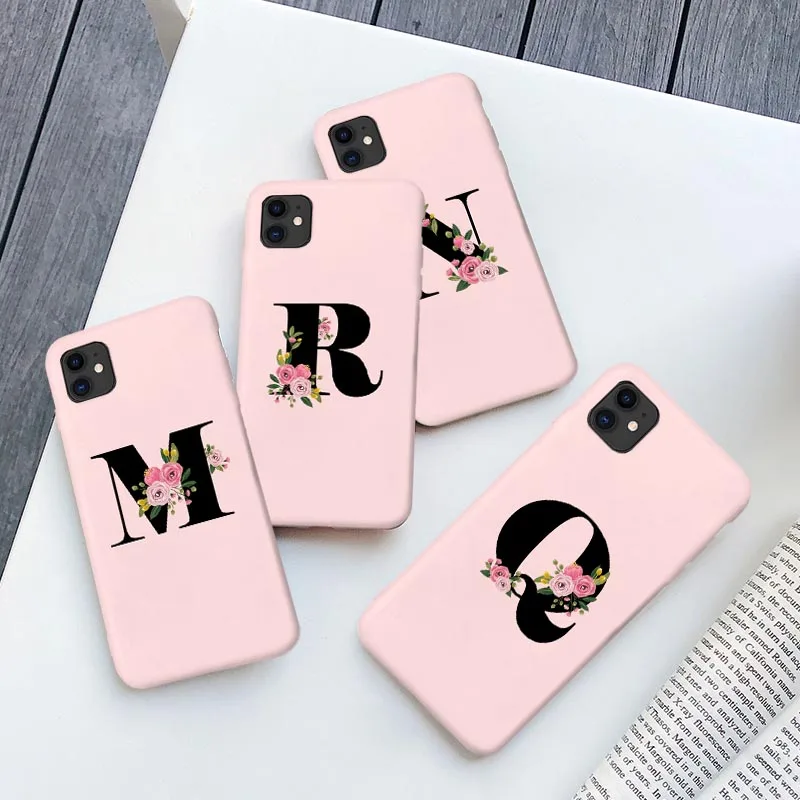Модный розовый чехол для телефона с надписью и цветочным принтом под заказ iPhone 11