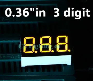 20pcs 0.36" 0.36in Digital Tube 0.36in. Yellow LED Display 7 Segment Common CATHODE