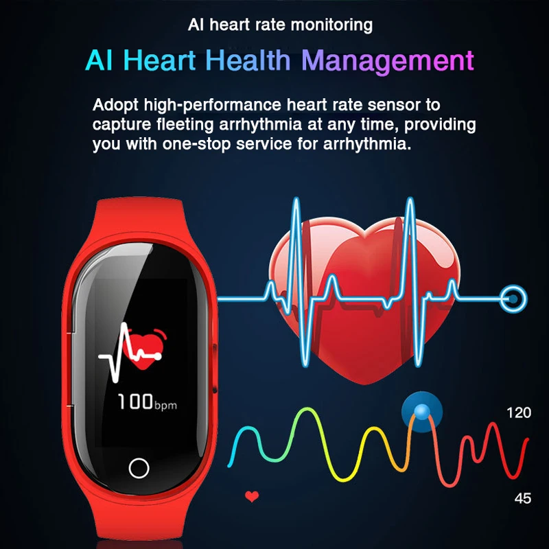 Smart Watch With Bluetooth Headphones M1 Wireless Earphones Earbuds Wearbuds 2 In 1 Smartwatch Bracelet Tws Ear Buds Headset