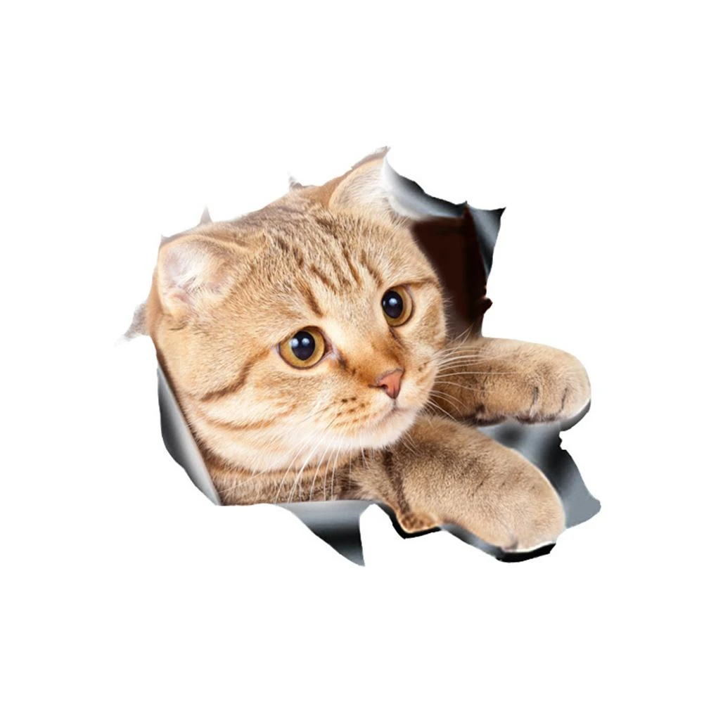 50% ホット販売!!!新着おかしい3D覗く猫車スタイリング車体スクラッチデカールステッカー装飾