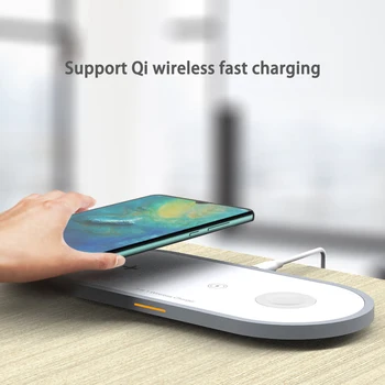 

QI TYPE-C Wireless Fast Charger 10w 3 IN 1 Charging Stand Universal for IOS Xs Max XR X 8 8Plus Android AirPods Watch Headset