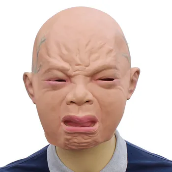 

Halloween Crying Face Baby Rubber Latex Mask Overhead Scary Fancy Dress Props Party Props Supersoft Face Cover Creepy Decoration