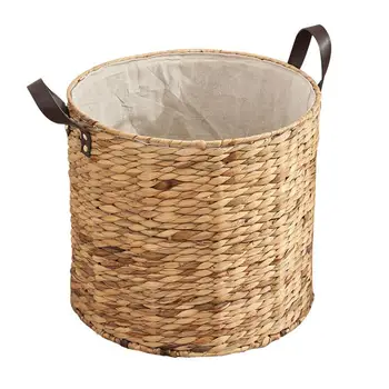 

1Pc Hand-woven Basket Dirty Laundry Storage Basket Straw Basket for Home