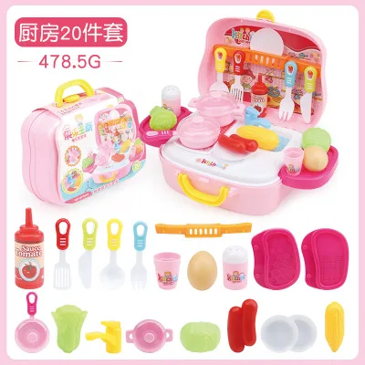Домашняя игрушка Моделирование чемодана игрушка для игры в повара кухонный инструмент медицинский ролевой Игровой набор - Цвет: Red kitchen suitcase