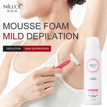 

NILLCE Hair Removal Cream Painless Away Depilatory Bubble Wax Body Legs Armpit Hair Remover Silky Foam Mousse 100g