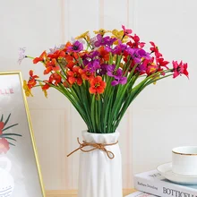 Aliexpress - Simulation Flower 5 Fork Waterweed Silk Screen Cloth Flower Violet Wedding Living Room Road Guide Table Outdoor Decoration Diy