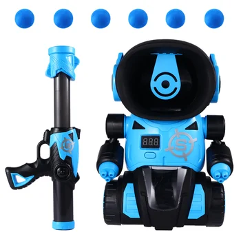 

Aerodynamic Shooting Toy Kids Educational Playing Toy Children Funny Robot Battle Model Toy (Blue, Without Battery)