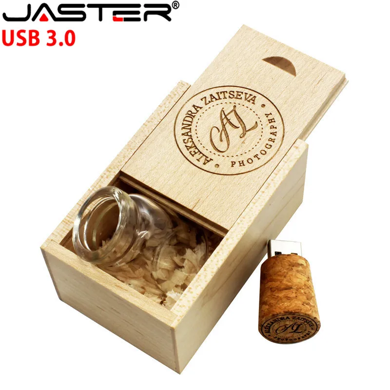 JASTER USB 3 0 стеклянная бутылка для дрифта с пробкой флеш накопитель флешка 4 ГБ 8 16 32 64