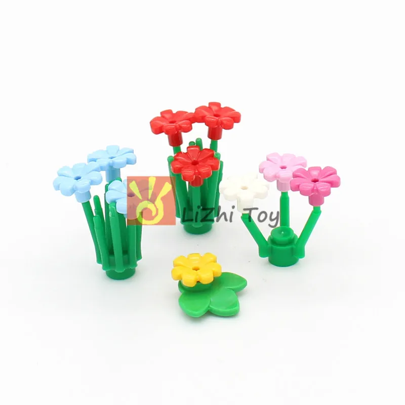 

Moc Plant Brick Grass with 11 Stem Bush DIY City Garden Street View Scene Building Blocks Compatible Assembles Particles