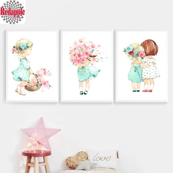 

Cute Baby Girl Rose Flower Umbrella diamond mosaic diamond painting diamond embroidery cross stitch kids painting bed room decor