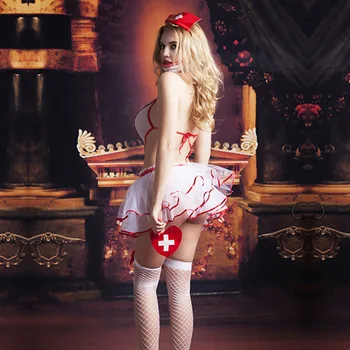 JSY Porno Women's Underwear Sexy Nurse Skirt Uniform Cosplay Lingerie Hot Erotic Catsuit Apparel For Sex Role Play Costumes 6