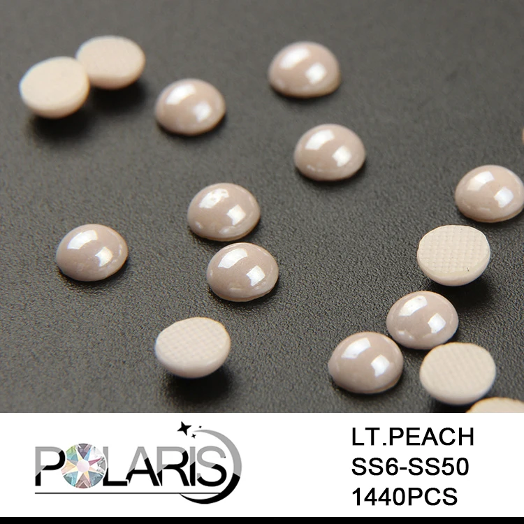 Polaris AAAAA Lt. Peach полукруглый исправление стразы керамическая жемчужина ss10/ss12/ss16/ss20 Стразы для аксессуаров одежды