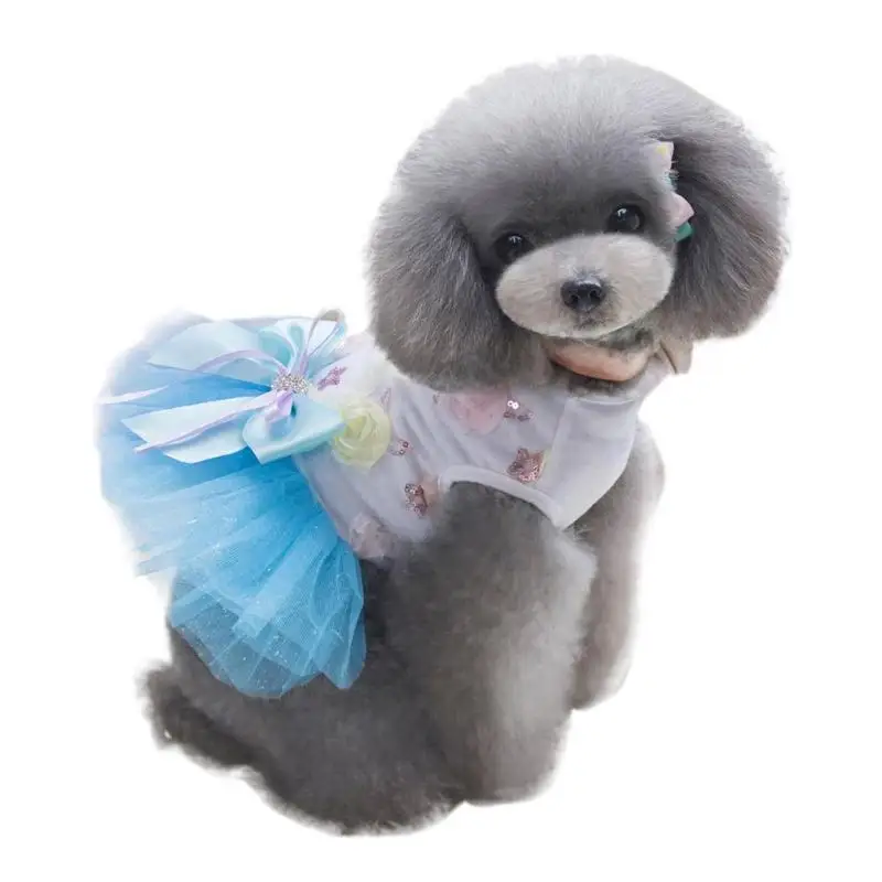 Платье для собак Vip Dog Teddy Bommey платье для домашних животных юбка ярких цветов мягкий хлопок смешанная пряжа сетчатая ткань удобная в носке