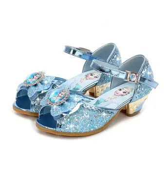 

Girls Elsa Sandals Children autumn Summer Party Dancing Shoes Kids Princess Sandals Girls high heels shining shoes