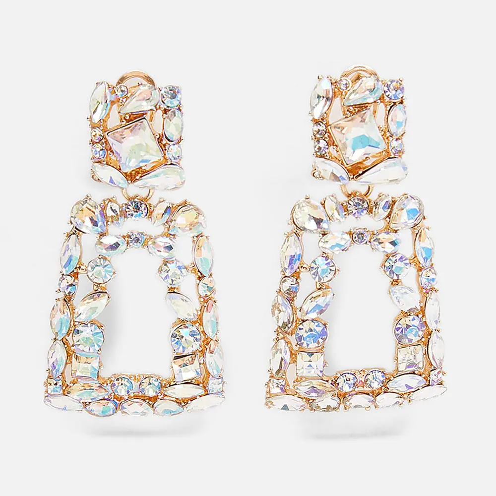 Girlgo 20 дизайнерских висячих сережек из белого стекла с кристаллами для женщин, яркие прозрачные сережки с кисточками, свадебные ювелирные изделия для ушей - Окраска металла: 4