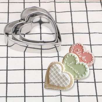 

3pcs/set Stainless Steel Egg Mould Biscuit DIY Mold Cookie Cutter Baking Mould Star Heart Flower Cutter Baking Mould