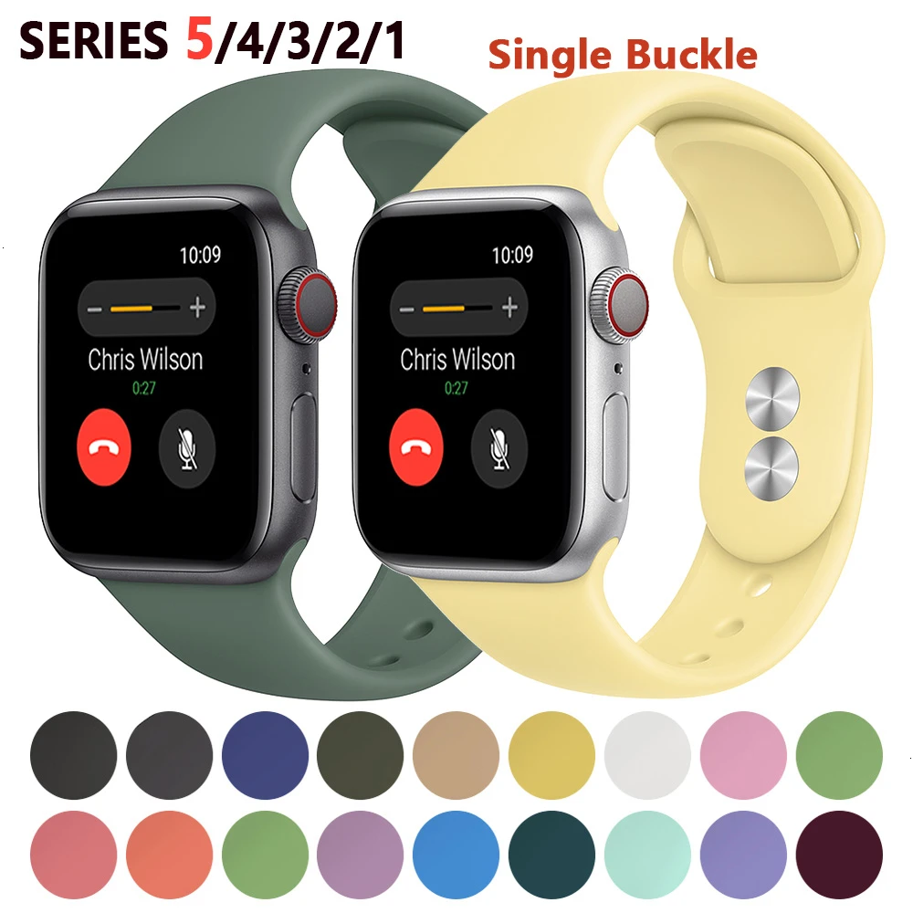 Силиконовый ремешок для Apple Watch band 44 мм 42 мм iwatch series 5 4 3 2 1 браслет 40 мм 38 мм pulseira умные часы аксессуары петля