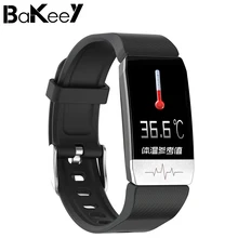 Bakeey t1 termômetro, medição de temperatura ecg monitor de saúde rota de corrida smartwatch controle de brilho música smartwatch