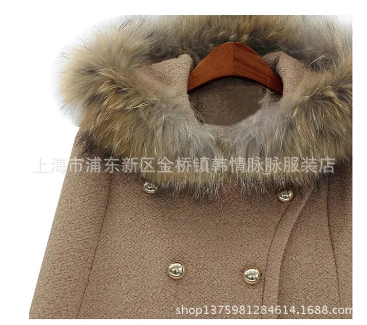 AliExpress EBay,, Осень-зима, стиль, модный плащ с имитацией енота, шерстяная накидка, куртка
