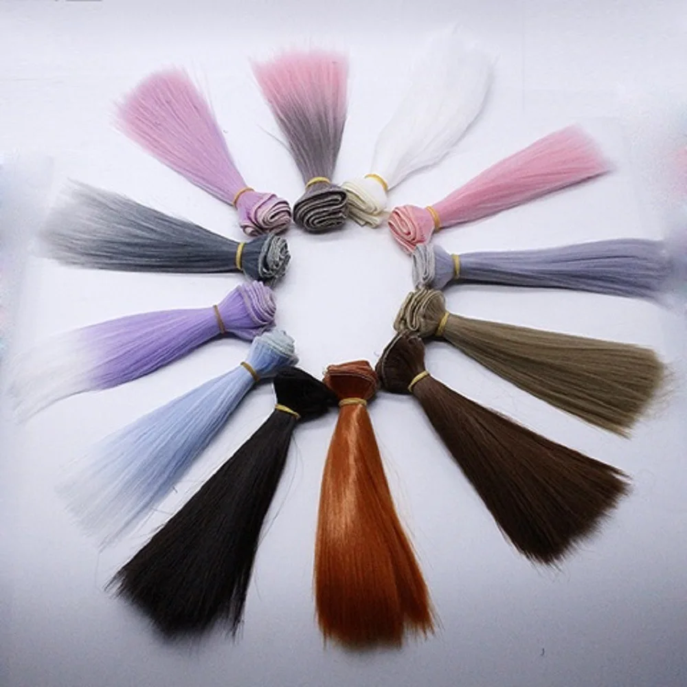 

New 1pc 15x100cm Doll Wig Accessories Artificial Straight Hair Synthetic Fiber Cultivate Children Hands-on Ability Doll Toy Wig