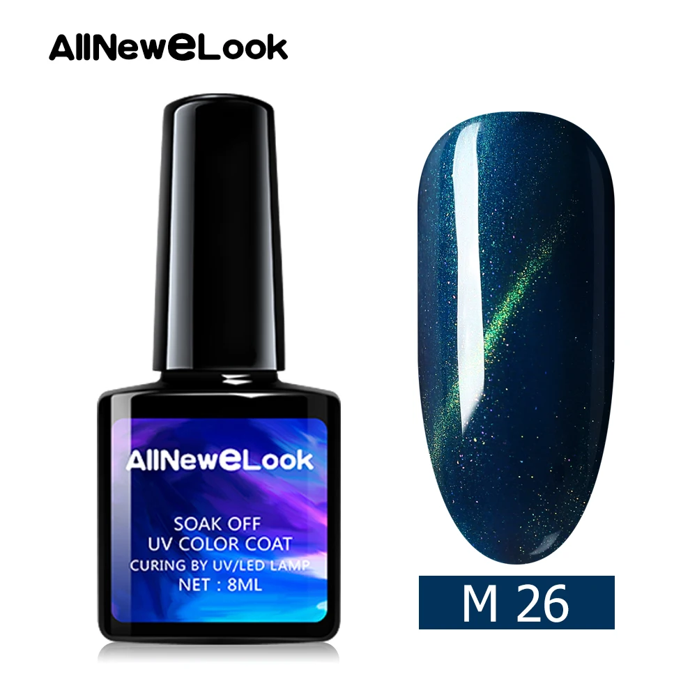 026 Allneweook кошачий глаз Волшебный Хамелеон Гель лак для ногтей искусство маникюра Звездный двойной линии УФ Магнитный Гель-лак Кристальный гель для ногтей - Цвет: 026