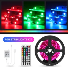 

5M/10M/15M/20M RGB LED Strip Light 5050 Ribbon LED Tape With IR 44Key Controller For Home Christmas Lights