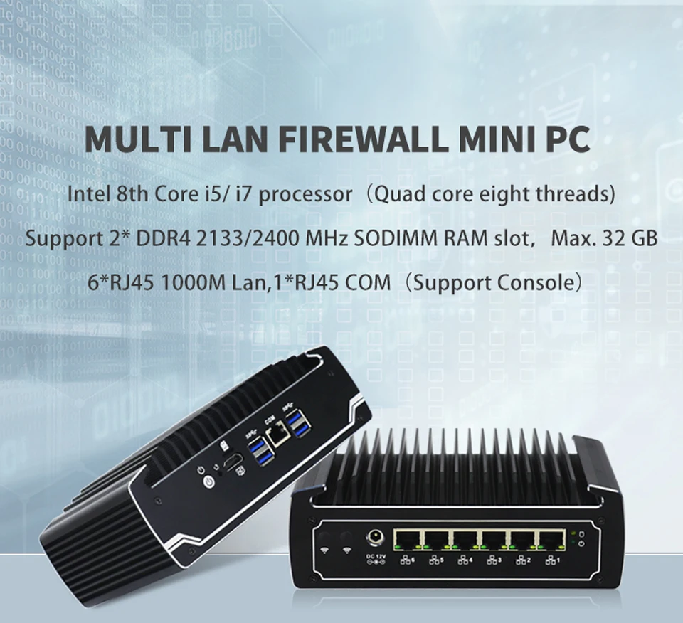 Intel Celeron 3867U Mini PC with 6 LAN Ports - Advanced Fanless Linux Firewall Router Description Image.This Product Can Be Found With The Tag Names Barebone Mini PC, Computer Office, Yanling in stock