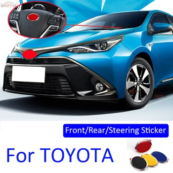 

Car Decoration ABS Front Head Rear Turnk Emblem Steering Sticker For Toyota Carolla Camry Reiz Sienna prius Land Cruiser Rav4