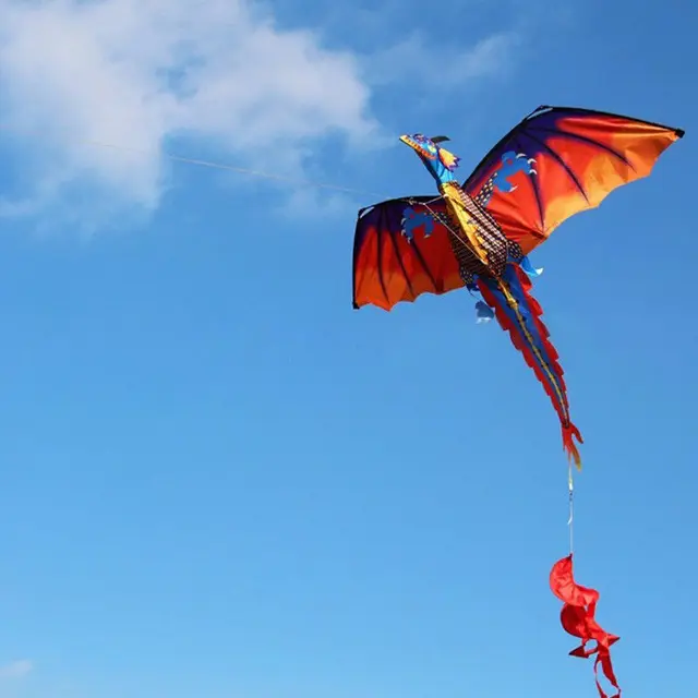 New Children Kids Gift 3D Dragon 100M Kite Single Line With Tail Kites Outdoor Fun Toy Kite Family Outdoor Sports Toy 6