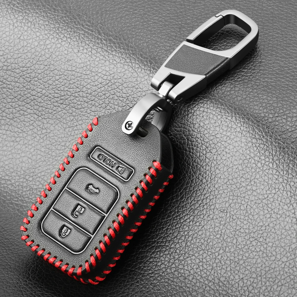 Кожаный чехол для ключей с дистанционным управлением для Honda Civic Accord CR-V Pilot Fit Odyssey Jazz CRZ HR-V Vezel Ridgeline City