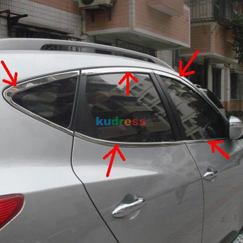 Для hyundai Tucson ix35 2010 2011 2012 Нержавеющая сталь оконной рамы Накладка порога крышка литье автомобиля Средства для укладки волос 10 шт./компл