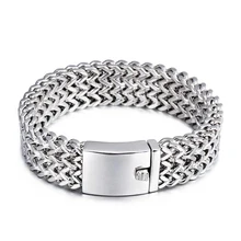 18 мм широкий крутой Золотой Серебряный браслет Мужская мода никогда не выцветает сетка нержавеющая сталь мужские s браслеты байкерские ювелирные изделия