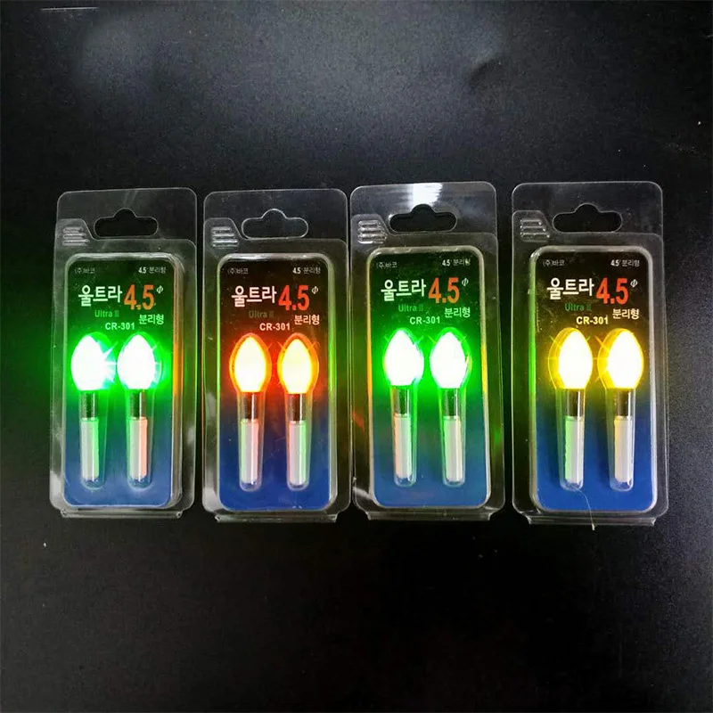 2 Pz/Lotto Light Stick Giallo/Rosso/Arancione Lightstick Funziona Con Cr322 Led Luminoso Galleggiante Da Pesca Notturna Galleggiante Accessorio Bobber