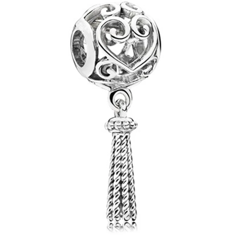 Подходит для оригинала Pandora, очаровательный серебряный браслет, брелок, ювелирное изделие для женщин, простой стиль, безопасная цепь, радужная мельница, зажим для мыши, сделай сам, бисер
