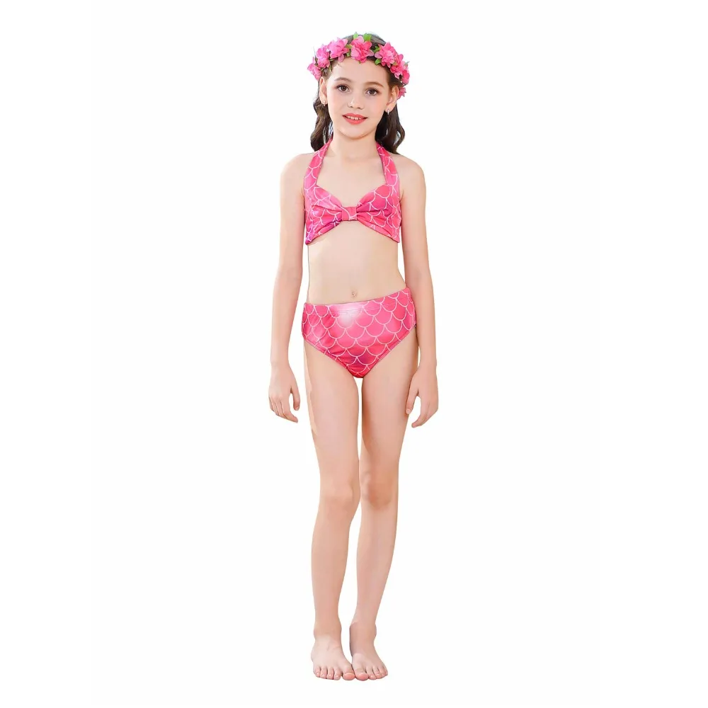 Детский купальный костюм русалки для девочек, Костюм Русалки для костюмированной вечеринки, купальный костюм русалки, комплект бикини для детей
